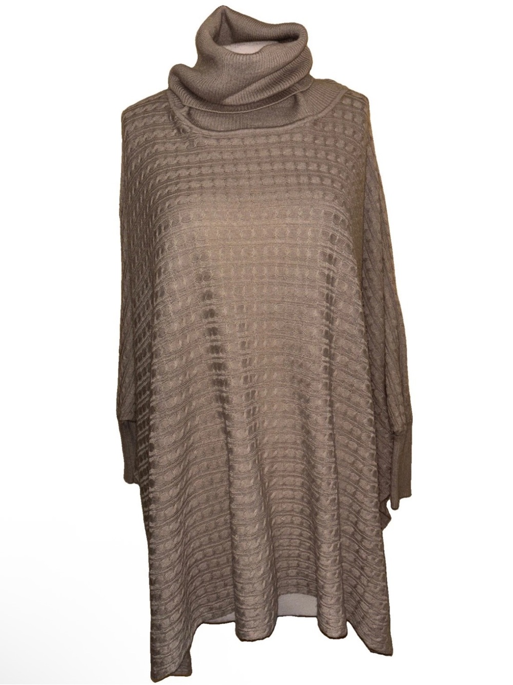 Boston Proper cable knit Ribbed Turtleneck Poncho size xs